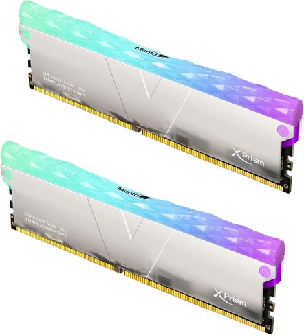 V-Color DDR5 Manta XPrism 64GB(32GBx2) 6000MHz 2Gx8 CL34 1.35V SK Hynix IC RGB Gaming Desktop ترقية ذاكرة الوصول العشوائي وحدة الذاكرة المزدوجة الرتبة - فضي (TMXPL3260834SWK) in Kuwait
