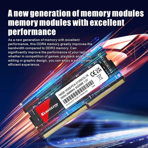 Kuesuny DDR4 Ram 32GB 2666MHz (2x16GB) Kit PC4-21300 Non-ECC Unbuffered 1.2V CL19 1Rx8 Single Rank 260 Pin Sodimm كمبيوتر محمول كمبيوتر محمول ذاكرة الوصول العشوائي وحدة ذاكرة الوصول العشوائي in Kuwait