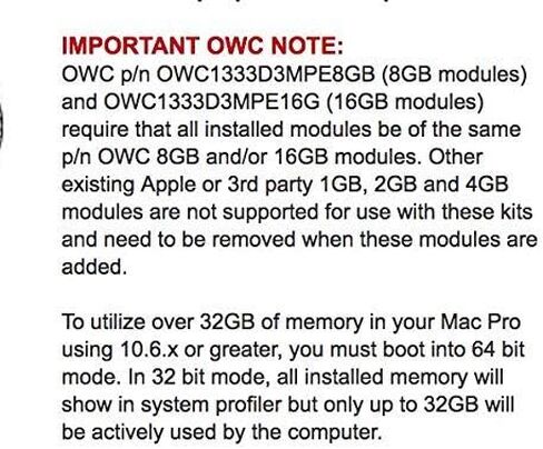 OWC 32GB (2x16GB) DDR3 ECC Registered CL7 PC3-8500 1066MHz SDRAM Memory Ram Upgrade Module Compatible with 2009-2010 Mac Pro Nehalem, Xserve 2009(OWC85MP3S9M032K) in Saudi Arabia