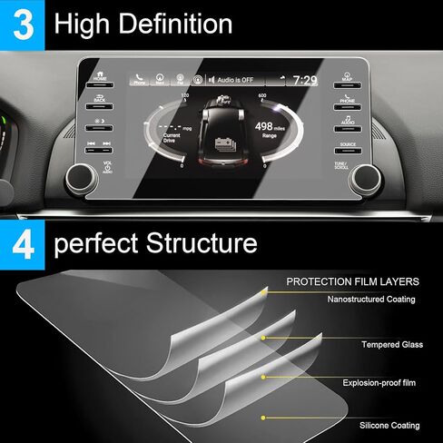 TTCR-II Compatible with 2018-2022 Honda Accord Screen Protector 8 Inch, For Accord 10th Touchscreen Protector 8-In, For Accord EX EX-L Sport Touring 8-Inch Navigation Display Tempered Glass Protective Film in Saudi Arabia