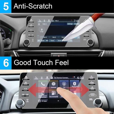 TTCR-II Compatible with 2018-2022 Honda Accord Screen Protector 8 Inch, For Accord 10th Touchscreen Protector 8-In, For Accord EX EX-L Sport Touring 8-Inch Navigation Display Tempered Glass Protective Film in Saudi Arabia