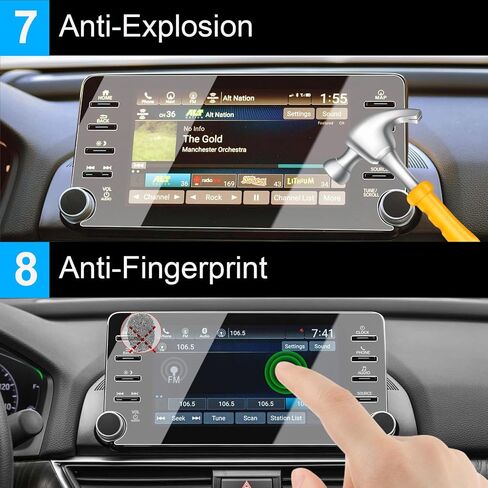 TTCR-II Compatible with 2018-2022 Honda Accord Screen Protector 8 Inch, For Accord 10th Touchscreen Protector 8-In, For Accord EX EX-L Sport Touring 8-Inch Navigation Display Tempered Glass Protective Film in Saudi Arabia