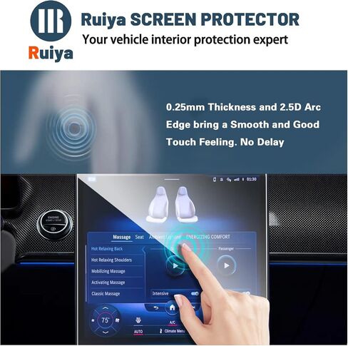 2021+ Benz S Class Screen Protector Benz S Class Accessories 2PCS TPU الصف الخلفي أفلام تكييف الهواء متوافقة مع 2021 2022 2023 Benz S Class W223 in Saudi Arabia