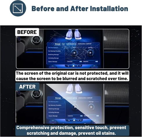 2021+ Benz S Class Screen Protector Benz S Class Accessories 2PCS TPU الصف الخلفي أفلام تكييف الهواء متوافقة مع 2021 2022 2023 Benz S Class W223 in Saudi Arabia
