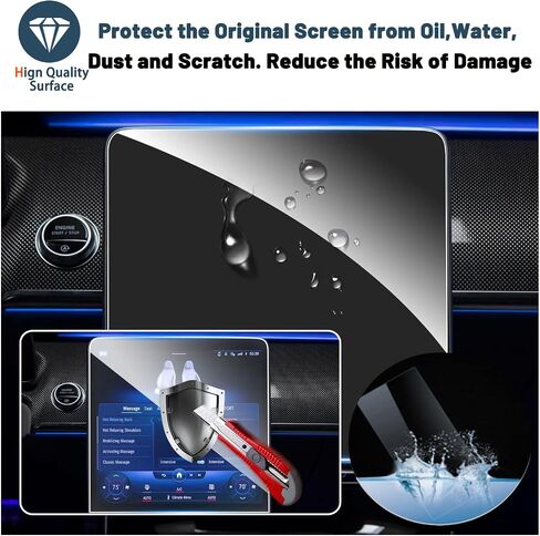 2021+ Benz S Class Screen Protector Benz S Class Accessories 2PCS TPU الصف الخلفي أفلام تكييف الهواء متوافقة مع 2021 2022 2023 Benz S Class W223 in Saudi Arabia