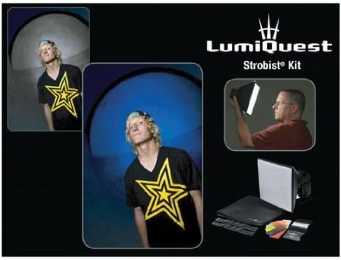 Lumiquest 9-Piece Colored Gel Strobist SoftBox Lighting Kit LQ-132 with UltraStrap Bundle - Features Light Modifier, Shadow Reducer and Light Diffuser - Includes FXtra Compact Flash Gel Flash Balancer in Saudi Arabia
