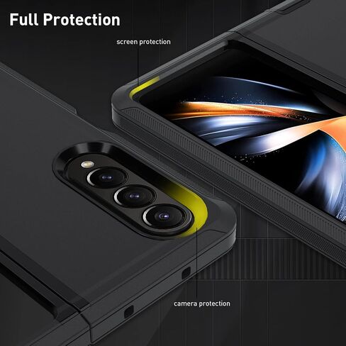 تصميم TDTOK لهاتف Samsung Galaxy Z Fold 4 حافظة حافظة، حافظة رفيعة متينة مقاومة للصدمات Z Fold 4 مع مسند بمشبك حزام دوار وحافظة حماية من الدرجة العسكرية لهاتف Galaxy Z Fold 4 مع مشبك حزام in Kuwait