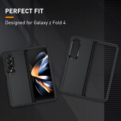تصميم TDTOK لهاتف Samsung Galaxy Z Fold 4 حافظة حافظة، حافظة رفيعة متينة مقاومة للصدمات Z Fold 4 مع مسند بمشبك حزام دوار وحافظة حماية من الدرجة العسكرية لهاتف Galaxy Z Fold 4 مع مشبك حزام in Kuwait