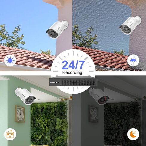 كاميرا أمان POE 5 ميجابكسل، كاميرا IP خارجية SMONET، رؤية ليلية، متوافقة فقط مع نظام كاميرا SMONET 5MP POE in Kuwait