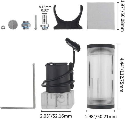 600L/H 19W DC12V CPU Cooling Heat Exchanger Water Pump Tank 117 ml CO2 Cooler in Kuwait