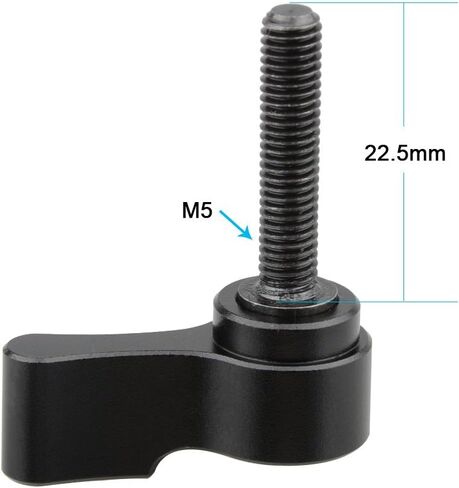 CAMVATE M5 خيوط ذكر (طول 22.5 ملم) مقبض دوار قابل للتعديل برغي رافعة الإبهام (أسود) - 1511 in Saudi Arabia