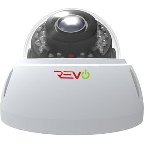 عدسة ثابتة بالأشعة تحت الحمراء لكاميرا REVO America AeroHD 1080p Vandal Dome (3.6 مم) - رؤية ليلية 100 بوصة، WDR تلقائي، 30 مصباح LED بالأشعة تحت الحمراء، زجاج مضاد للانعكاس، داخلي/خارجي، كابل BNC بطول 60 بوصة، أبيض (RACVDJ36-1) in Kuwait