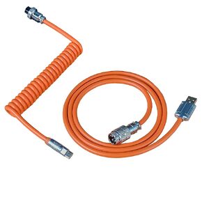 دبليو ال جي كيو كيبل مساحة كيبورد العاب ميكانيكي ملفوف مخصص من النوع C الى USB A مع موصل افياتور قابل للفصل، مناسب للتابلت/الجوال/اجهزة USB 2.0 الاخرى (برتقالي) in Kuwait