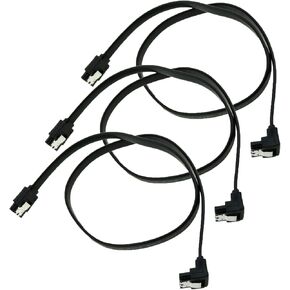 Heyous 3 قطع 19 بوصة 90 درجة الزاوية اليمنى كابل SATA كابل SATA لـ SATA 3.0 SATA 3 كابلات 6 جيجابايت/ثانية، أسود in Saudi Arabia