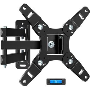 Full Motion TV Wall Mount, Swivel, Tilt and Extension for Most 13-45 Inch Flat&Curved TVs, JUSTSTONE TV Bracket with Articulating Dual Arms Holds up to 55 lbs, Max VESA 200X200mm in Saudi Arabia