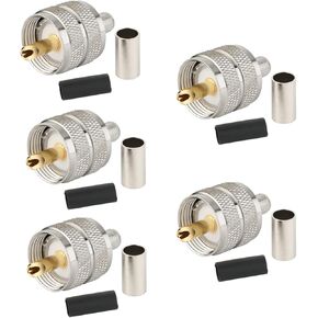 Whisary PL259 UHF Male Plug Crimp Connecor for LMR400 RG8 RG213,PL-259 RG8U 9913 Coaxial Cable Low Loss Compatiable with Ham Radio Pack of 5 Brand in Saudi Arabia