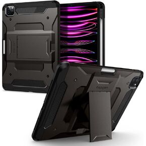حافظة Spigen Tough Armor Pro مصممة لجهاز iPad Pro 11 بوصة M2 الجيل الرابع (2022) / الجيل الثالث (2021) / الجيل الثاني (2020) / الجيل الأول (2018) مع حامل قلم رصاص - أخضر عسكري in Kuwait