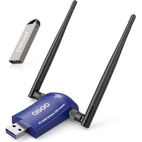 USB WiFi Adapter for PC, QGOO USB 3.0 AC1200 High Gain Dual 5dBi Antennas 802.11ac/a/b/g/n Dual Band 2.4GHz/300Mbps 5GHz/867Mbps for Windows 11/10(Lavender Blue) in Saudi Arabia