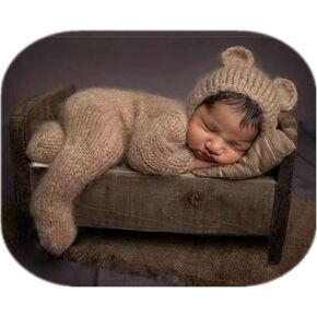 Newborn Photography Bear Outfits, Baby Boy Girl Photoshoot Props 3 Pack in Saudi Arabia