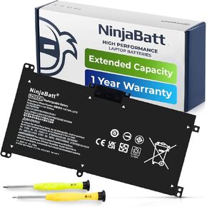 NinjaBatt BK03XL بطارية HP بافيليون X360 14-BA000 14M-BA000:14m-ba011dx 14m-ba013dx 14m-ba015dx 14m-ba114dx 14-ba253cl 14-ba125cl 14-ba175nr 14-ba051cl 916366- 421 541 916811-855 (11.4 فولت/41.7 هل) in Kuwait