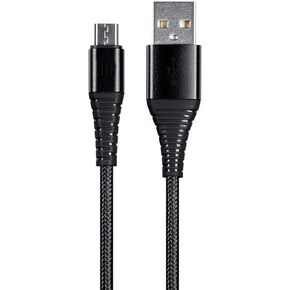 Monoprice USB 2.0 Micro B to Type A Charge & Sync Cable - 6 Feet - Black | Nylon-Braid, Durable, Kevlar-Reinforced - AtlasFlex Series in Saudi Arabia