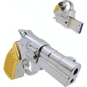WooTeck 128GB Metal Revolver Gun USB 3.0 Flash Drive Silver in Kuwait