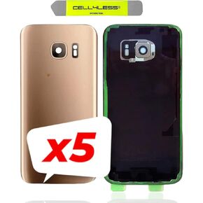 Cell4Less Compatible Back Glass Cover Back Door w/Installed Camera Lens, Custom Removal Tool & Installed Adhesive Replacement for Samsung Galaxy S7 - All Models G930 - OEM Replacement (White) in Kuwait