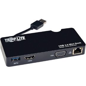 محطة إرساء كمبيوتر محمول مزدوجة الرأس من TRIPP LITE USB 3.0 SuperSpeed ​​- فيديو HDMI وDVI وصوت ومنافذ محور USB وإيثرنت (U342-DHG-402)، أسود in Kuwait