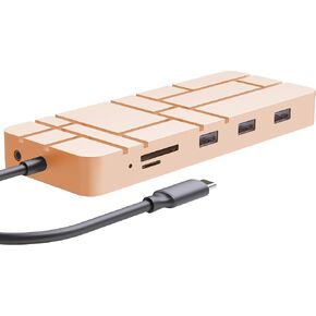 قاعدة شحن للكمبيوتر المحمول، محور شحن USB C PD، محور 13 في 1 C مع إيثرنت، HDMI، DP، VGA، 4 منافذ USB 3.0، قارئ بطاقات ذاكرة Micro/SD/TF لأجهزة MacBook Pro، وأجهزة كمبيوتر Xiaomi - GD8 فضي in Kuwait