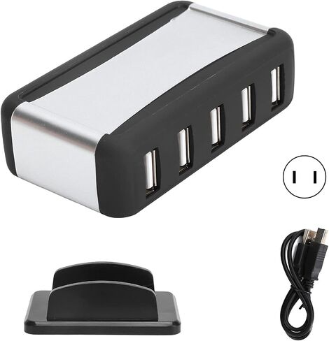 USB 7-Port Hub متعدد منافذ USB الموسع نقل البيانات بسرعة USB الفاصل موسع عالي السرعة مع مصدر طاقة 100‑240 فولت لأجهزة الكمبيوتر المحمول وأجهزة الكمبيوتر المكتبية وأجهزة الكمبيوتر المحمولة (قابس الولايات المتحدة) in Saudi Arabia