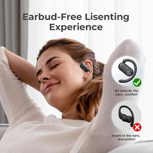 سماعات أذن بلوتوث مفتوحة، شحن لاسلكي لسماعات الأذن F15، وقت تشغيل 60 ساعة، ملاءمة مفتوحة، شاشة عرض طاقة LED، صوت جهير عميق، سماعات بلوتوث تعمل باللمس مع خطافات أذن قابلة للتعديل للتمرين in Kuwait