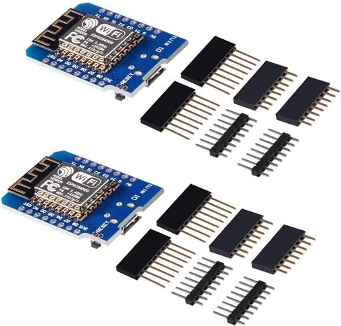 5PCS WLAN WiFi Internet Development Board D1 Mini NodeMcu Lua 4M Bytes Development Module Base on ESP8266 ESP-12F for Arduino Compatible with WeMos D1 Mini (5PCS) in Saudi Arabia