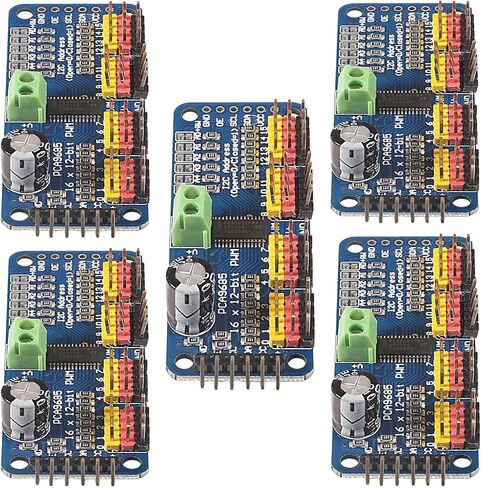 اي او اي سي ار اي اي 5 قطع PCA9685 16 قناة PWM محرك سيرفو PCA9685 وحدة IIC 12 بت، للروبوت أو وحدة درع راسبيري بي اي in Kuwait