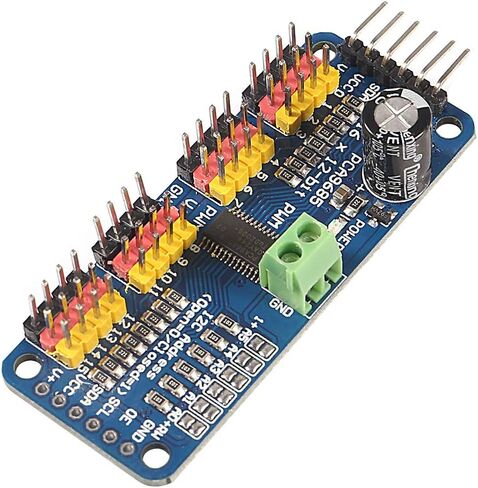 اي او اي سي ار اي اي 5 قطع PCA9685 16 قناة PWM محرك سيرفو PCA9685 وحدة IIC 12 بت، للروبوت أو وحدة درع راسبيري بي اي in Kuwait