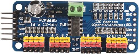 اي او اي سي ار اي اي 5 قطع PCA9685 16 قناة PWM محرك سيرفو PCA9685 وحدة IIC 12 بت، للروبوت أو وحدة درع راسبيري بي اي in Kuwait