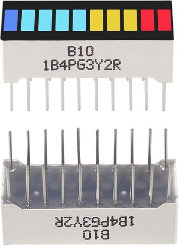 AITRIP 10PCS 10 قطعة LED عرض الرسم البياني مع 4 ألوان (2xSuper Red+3xYellow+4xSuper Green+1xBlue) رسم بياني شريطي LED واحد لـ Arduino وDIY in Kuwait