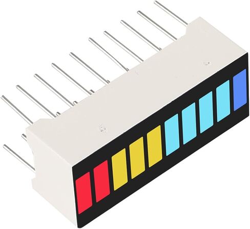 AITRIP 10PCS 10 قطعة LED عرض الرسم البياني مع 4 ألوان (2xSuper Red+3xYellow+4xSuper Green+1xBlue) رسم بياني شريطي LED واحد لـ Arduino وDIY in Kuwait