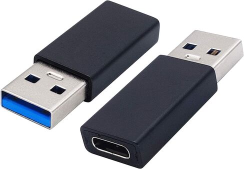 محول AAOTOKK من النوع C إلى USB A محول USB من النوع C أنثى إلى USB ذكر OTG لأجهزة الكمبيوتر المحمولة وبنوك الطاقة والمزيد من أجهزة منافذ USB A، يدعم مزامنة البيانات والشحن (عبوتان-أسود F/M) in Kuwait