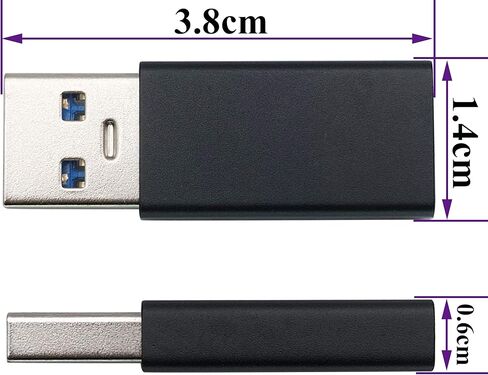 محول AAOTOKK من النوع C إلى USB A محول USB من النوع C أنثى إلى USB ذكر OTG لأجهزة الكمبيوتر المحمولة وبنوك الطاقة والمزيد من أجهزة منافذ USB A، يدعم مزامنة البيانات والشحن (عبوتان-أسود F/M) in Kuwait