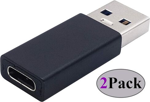 محول AAOTOKK من النوع C إلى USB A محول USB من النوع C أنثى إلى USB ذكر OTG لأجهزة الكمبيوتر المحمولة وبنوك الطاقة والمزيد من أجهزة منافذ USB A، يدعم مزامنة البيانات والشحن (عبوتان-أسود F/M) in Kuwait