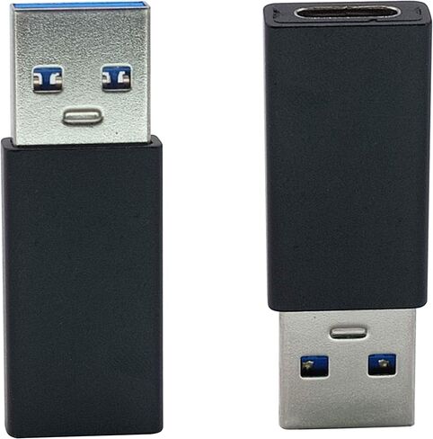 محول AAOTOKK من النوع C إلى USB A محول USB من النوع C أنثى إلى USB ذكر OTG لأجهزة الكمبيوتر المحمولة وبنوك الطاقة والمزيد من أجهزة منافذ USB A، يدعم مزامنة البيانات والشحن (عبوتان-أسود F/M) in Kuwait