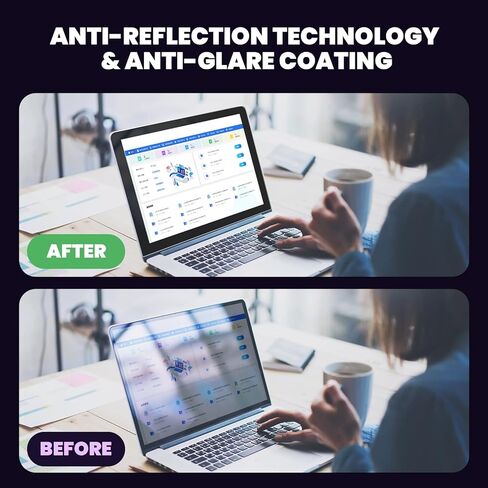 واقي شاشة كمبيوتر محمول من الزجاج المقسى مقاس 15.6 بوصة من GUDTEKE، واقي شاشة عالي الدقة مضاد للانعكاس بدرجة 9H مع طلاء مضاد للوهج مقاس 15.6 بوصة، سهل التركيب ولا يحتوي على فقاعات in Kuwait