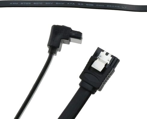 Heyous 3PCS 19 Inches 90 Degree Right Angle SATA Cable SATA Cable for SATA 3.0 SATA 3 Cables 6GB/S, Black in Saudi Arabia