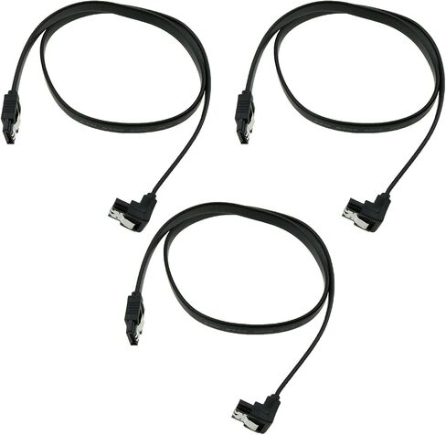 Heyous 3PCS 19 Inches 90 Degree Right Angle SATA Cable SATA Cable for SATA 3.0 SATA 3 Cables 6GB/S, Black in Saudi Arabia
