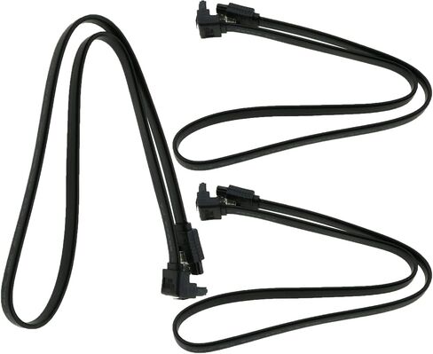 Heyous 3PCS 19 Inches 90 Degree Right Angle SATA Cable SATA Cable for SATA 3.0 SATA 3 Cables 6GB/S, Black in Saudi Arabia