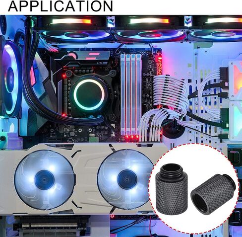 uxcell Male to Female Extender Fitting G1/4 x 30mm for PC Water Cooling System Black 4pcs in Kuwait