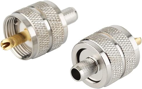 Whisary PL259 UHF موصل تجعيد ذكر لـ LMR400 RG8 RG213، PL-259 RG8U 9913 كابل محوري منخفض الخسارة متوافق مع راديو هام حزمة من 5 علامات تجارية in Saudi Arabia