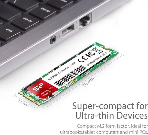 Silicon Power 120GB M55 M.2 2280 SSD With R/W Up To 550MB/s (SLC Cache for Speed Boost) SATA III Internal Solid State Drive for Ultrabooks and Tablets (SP120GBSS3M55M28) in Saudi Arabia