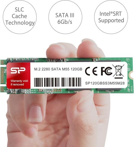 Silicon Power 120GB M55 M.2 2280 SSD With R/W Up To 550MB/s (SLC Cache for Speed Boost) SATA III Internal Solid State Drive for Ultrabooks and Tablets (SP120GBSS3M55M28) in Saudi Arabia