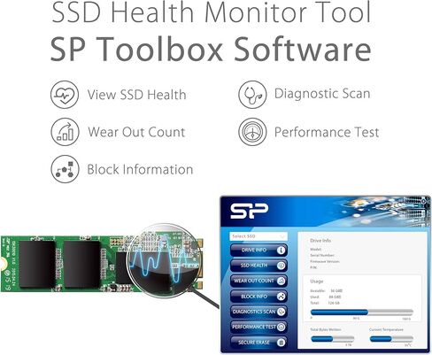 Silicon Power 120GB M55 M.2 2280 SSD With R/W Up To 550MB/s (SLC Cache for Speed Boost) SATA III Internal Solid State Drive for Ultrabooks and Tablets (SP120GBSS3M55M28) in Saudi Arabia